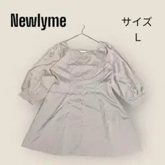 【Newlyme】 ニューリーミー （L） ボリュームスリーブワンピース