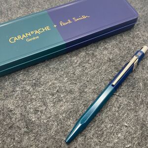 PE563□CARAN D’ACHE カランダッシュ 849 Paul Smith コラボ ボールペン グリーン×ブルー 筆記確認済み ケース付き