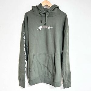 6-43未使用 RIPNDIP リップンディップ 元気でなければならない ZIPPERFACE プリント プルオーバー パーカー カーキ XL スケート ストリート