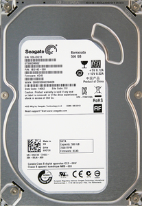 Seagate ST500DM002-1BD142-500 KC45 DP/N 09CF26 3.5インチ SATA600 500GB 1199回 11418時間