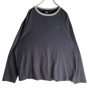 TOMMY HILFIGER トミーヒルフィガー 長袖Tシャツ ロンT カットソー ネイビー XL