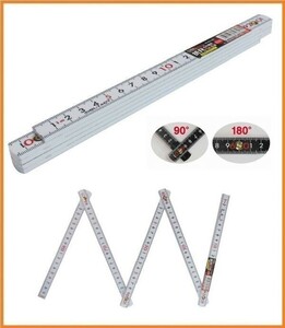 DBLTACT ファイバー折尺(cm) 1m(5折)　DT-FOJ-WH グラスファイバー入り ホワイト 折尺 定規 差し 建築用 物差し 鉄筋 ガイド