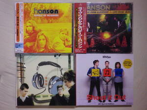 『Hanson アルバム4枚セット(帯付中心,DVD付有,Middle Of Nowhere,Live From Albertane,Underneath,Shout It Out,Pops,Rock)