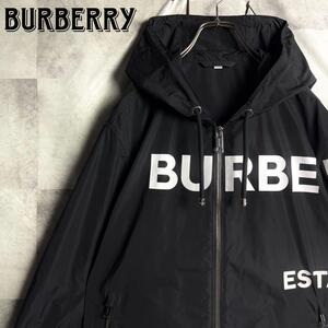 美品 BURBERRY LONDON バーバリーロンドン ホースフェリー ナイロンジャケット ブルゾン パーカー ブラック 黒 48 L相当