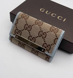 極美品GUCCI キーケース GGキャンバス柄 6連