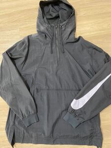 新品未使用！NIKE ナイロン　アノラック　パーカー　ブラック　黒　希少サイズ　XXL ナイキ　BIG SWOOSH ビッグスウォッシュ