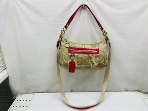 COACH コーチ シグネチャー ポピー 2WAY ハンドバッグ ショルダーバッグ　ベージュ ピンク G1049-15317