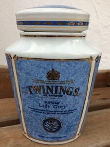 英国陶器キャニスター★ＴＷＩＮＩＮＧ　ＯＦ　ＬＯＮＤＯＮ★Ｌａｄｙ　Ｇｒｅｙ★