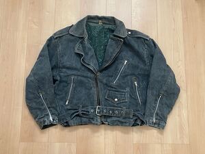 80s デニムライダースジャケット デニムジャケット ブラック levi’s wrangler lee ショット ワンスター 古着 ビンテージ 先染め アメカジ