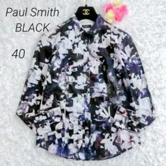 【美品】Paul Smith BLACK　花柄シャツ　総柄　水彩画　長袖　L