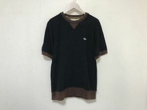 本物トミーヒルフィガーTOMMY HILFIGERコットンタオル地半袖Tシャツメンズビジネスアメカジミリタリーサーフ黒ブラックL