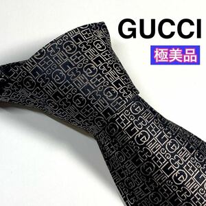 極美品 GUCCI グッチ ネクタイ 高級シルク　GG柄　希少