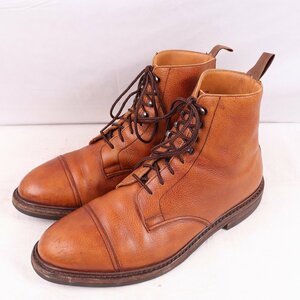 クロケット＆ジョーンズ 9 1/2 D 28.0cm-28.5cm 位 Crockett&Jones CONISTON コニストン 茶 編み上げ ブーツ 中古 古着 ds4470