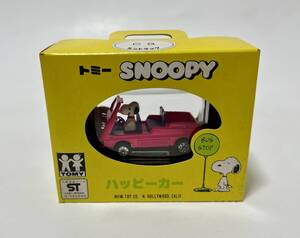 未使用品 TOMY AVIVA 日本製 SNOOPY スヌーピー ハッピーカー C8 ミニトラック ピンク 桃色