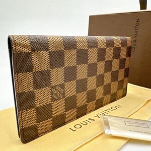 3636【未使用に近い/箱・布袋等付】LOUIS VUITTON ルイヴィトン ダミエ ポルトバルールカルトクレディ 100周年記念 長財布 N61823/MI1906