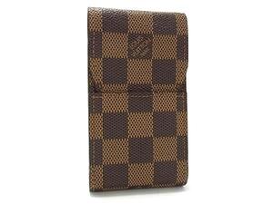 1円 ■美品■ LOUIS VUITTON ルイヴィトン N63024 ダミエ エテュイ シガレットケース 煙草ケース メンズ レディース ブラウン系 BJ6773