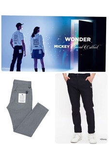 ‡新品国内正規サイズ4　PEARLY GATES パーリーゲイツ ×Disney Wonder　MICKEY　ドビーストレッチ 5ポケットパンツ 　カラーネイビー