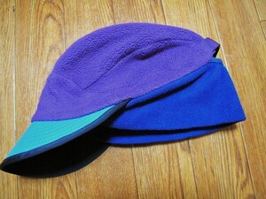 90s USA製 オリジナル ビンテージ OLD Patagonia ダックビル フリース イヤーフラップ キャップ F2 パープル パタゴニア シンチラ