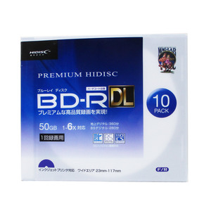 同梱可能 BD-R DL 録画用ブルーレイ 10枚パック 2層 50GB 6倍速 スリムケース入り HIDISC HDVBR50RP10SC/0758ｘ３個セット/卸