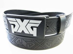 正規品★PXG ピーエックスジー★トップ式ロゴバックル型押しベルト★W107【日本未発売】ブラック黒【本物保証】日本未発売★入手困難