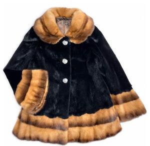 シェアードミンク　ファーコート　毛皮コート　本毛皮　MINK　COAT　バイカラー　おしゃれ