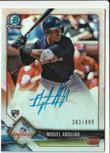 499枚限定 2018 BOWMAN CHROME【Miguel Andujar】RC Auto 