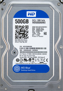 Western Digital WD5000AAKX-00ERMA0 3.5インチ SATA600 500GB 1452回 17673時間