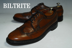 ◆DSC385◆驚愕の2555円～完全売り切り！BILTRITE◆vintage/高級レザー/ウイングチップ/茶/28.5㎝/良品/ロー/熟練の職人技巧！高級革靴！