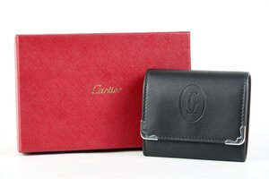 【新品同様・未使用】Cartier カルティエ コインケース レザー ブラック 財布【QD91】