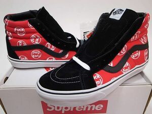 【即決 送料無料】Supreme x VANS SK8-Hi Reissue Fuck Em FE 28cm US10 新品 シュプリーム x バンズ スケートハイ 黒赤白 2014年 リリース