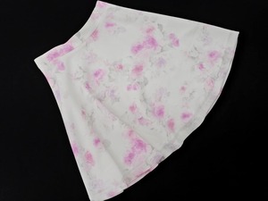 ネコポスOK 新品 CECIL McBEE セシルマクビー 花柄 フレア スカート sizeS/白 ■◇ ☆ elc5 レディース