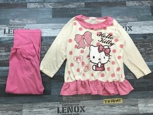 HELLO KITTY ハローキティー キッズ 長袖 薄手 パジャマ上下セットアップ 120 ピンク