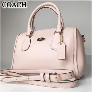 【極美品】coach コーチ バッグ レザー ミニ 2way ハンドバッグ バック ショルダーバッグ トートバッグ レディース ピンク PVCレザー