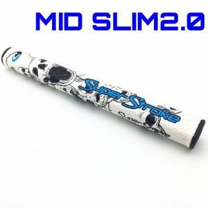 新品》スーパーストローク パターグリップ スカル柄 ブルー MID SLIM2.0