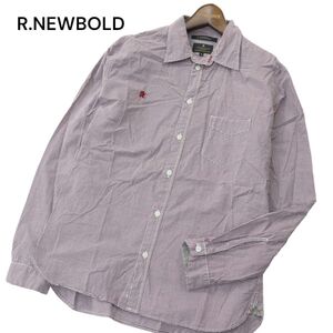 R.NEWBOLD ポールスミス 通年 ロゴ刺繍★ 長袖 ギンガム チェック シャツ Sz.M　メンズ　A4T00478_1#C