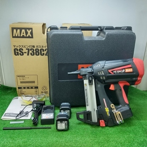 未使用 MAX マックス ピン打機 ガスネイラ 6V 1.5Ah バッテリー 2個 充電器 付 GS-738C2