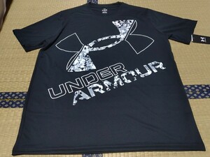 【新品】アンダーアーマー 速乾半袖Tシャツ XL 黒×白