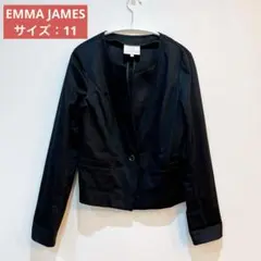 卒園式　行事　同窓会　EMMA JAMES ブラック ノーカラージャケット