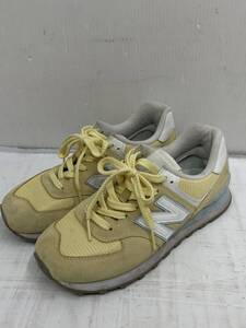 送料無料h65338 newbalance ニューバランス WL574 ESG クラシック イエロー スエード メッシュ 24.5cm