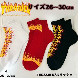 THRASHER スラッシャー メンズ　3足セット クォーター ソックス 