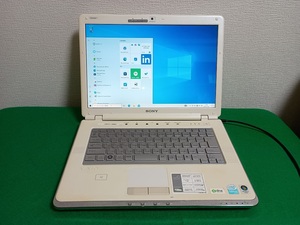 ★☆[送料無料] SONY VAIO VGN-CR51B Celeron 540 1.86GHz SSD 120GB RAM2G Win10 Home☆★