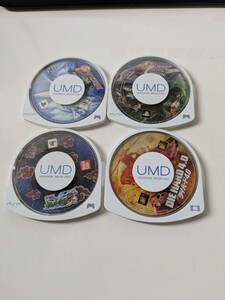 PSP UMD ゲームソフトなど4点 モンスターハンター　三国無双　ナルトティメット　ダイ・ハード4 ★ジャンク品　（検索用　 ポータブル 