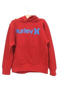 【中古】hurley ハーレー 子供服 キッズ トップス フード付きトレーナー レッド 男の子 女の子 Sサイズ