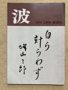 B5☆波 1974年3月号 安部公房 丸山健二 武田泰淳 竹内実 新潮社☆