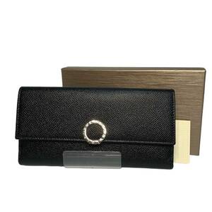 【美品】 ブルガリ BVLGARI ブルガリブルガリ ロゴクリップ 長財布 30416 レザー ブラック