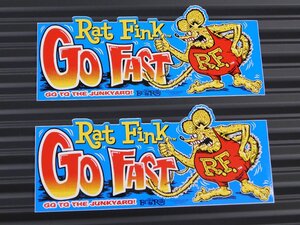 ◆送料\110◆【Rat Fink・ラットフィンク】※《バンパーステッカー・GO FAST ／ 2枚セット》　RDF051　80×180mm　ムーンアイズ