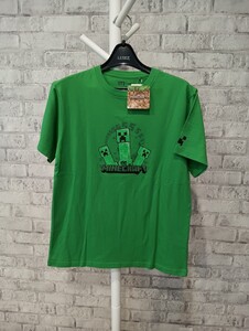 160　新品　ユニクロ　マイクラ　Tシャツ　クリーパー　マインクラフト　グリーン