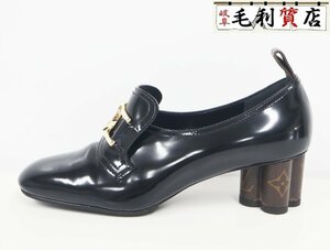 ヴィトン LOUISVUITTON パンプス モノグラム レザー エナメル 37 1/2 38 ミュール レディース 靴 アパレル