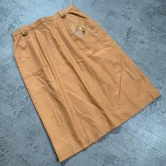 【Leilian】レリアン（11）金ボタン 刺繍 タイト ミディアム スカート