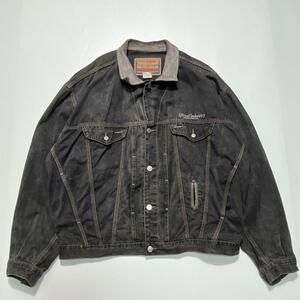 Diesel ディーゼル Gジャン デニムジャケット 黒 ブラック 2XL イタリア製 ビッグサイズ HTK5576